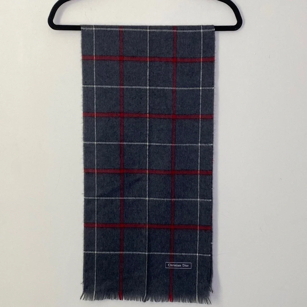 Christian Dior merino wool window pane pattern‎